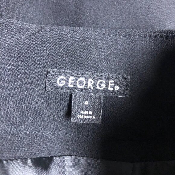 George Skirt Womens Size 4 Black Lined Back Zipper Above Knee Pencil Career - Picture 4 of 6
